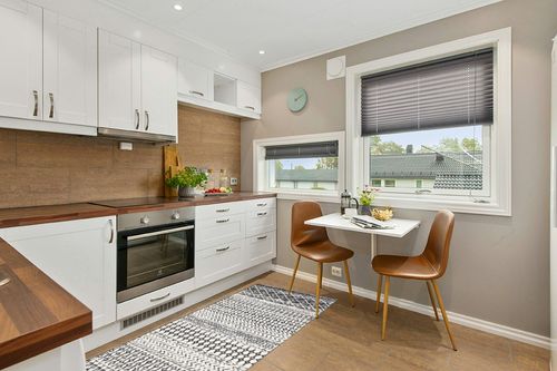 Hauteloom Constantinople Moroccan Trellis Bohemian Hallway, Entryway, Kitchen Runner Rug - Traditional Farmhouse Carpet - Black, Gray, White - 2'7" X 7'3" in Wood and White Small Kitchen