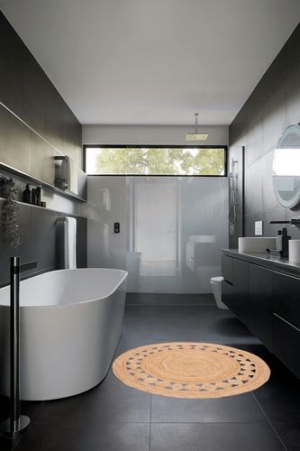‎Natural ‎Contemporary  ‎Living Room ‎Area Rug in Black Modern Bathroom