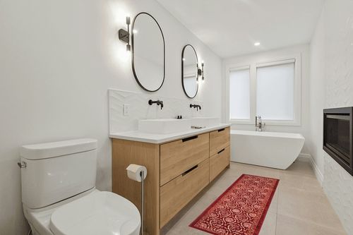 Antep Rugs Alfombras Non-Skid Rug in Scandinavian Neutral bathroom