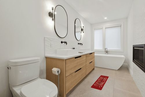 Artoid Mode Red Merry Christmas Doormat, Winter Home Decor Low-Profile Switch Rug Door Mat Floor Mat for Indoor Outdoor 17x47 Inch in Scandinavian Neutral bathroom