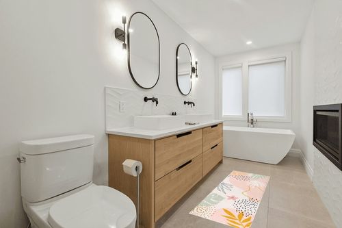 Lahome Pink Washable Runner Rug - 2x6 Non-Slip Throw Hallway Runner Rugs Low-Pile Soft Bedroom Kitchen Runner Rug Boho Botanical Print Carpet Runner for Laundry Room Entryway Bathroom Living Room in Scandinavian Neutral bathroom