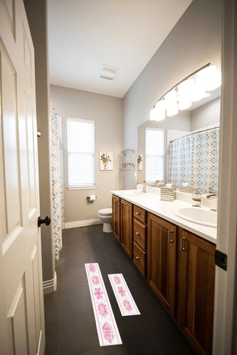 Kitchen Mat 2 Pieces, Christmas Pink Watercolor Snowflakes Kitchen Rugs and Mats Non Slip Runner Rug Washable Floor Mats for Kitchen Home 15.7" x 23.6" + 15.7" x 47.2" in Wooden and Grey Bathroom