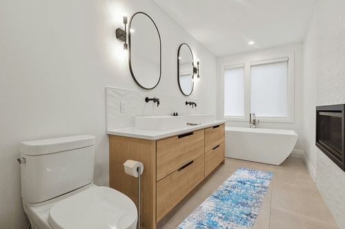 Wonnitar Modern Abstract 2x8 Runner Rugs for Hallway,Washable Non-Slip Entryway Carpet Runner with Rubber Backing,Contemporary Soft Bathroom Throw Mat for Living Room Kitchen Bedroom,Blue/Grey in Scandinavian Neutral bathroom