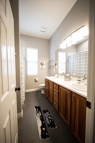 Artoid Mode Let It Snow Snowflake Snowman Light Christmas Decorative Kitchen Mats Set of 2, Home Party Low-Profile Kitchen Rugs - 17x29 and 17x47 Inch in Wooden and Grey Bathroom