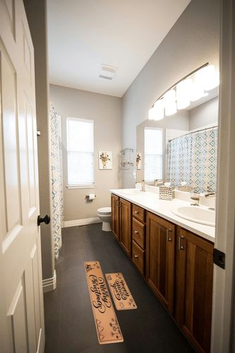 chiazllta Merry Christmas Kitchen Rugs Set of 2, Xmas Tree Reindeer Floor Rugs and Mats Happy New Year Christmas Decorations for Home Kitchen,15.7 x 23.6 and 15.7 x 47 inch in Wooden and Grey Bathroom