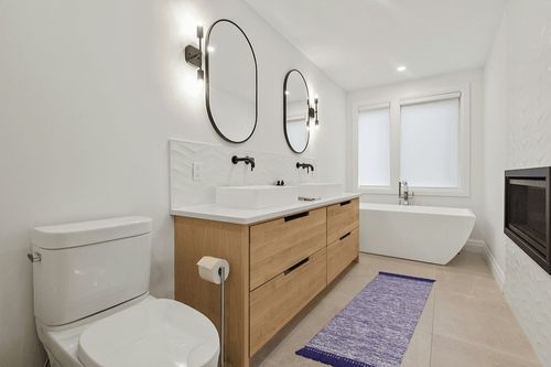 SAFAVIEH Montauk Collection Runner Rug - 2'3" x 7', Purple, Handmade Tassel Cotton, Ideal for High Traffic Areas in Living Room, Bedroom (MTK610S) in Scandinavian Neutral bathroom