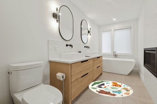 LIULA Round Rug,Cute Animals Large Non Slip Super Soft Plush Area Rug for Kids ... in Scandinavian Neutral bathroom