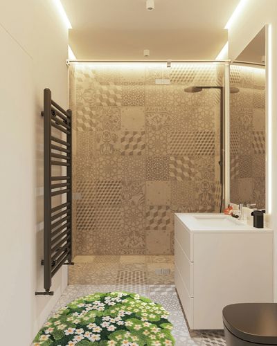 KRYCRHIA Moss Rug 3D Stereo Irregular Rug Flowers Grass Moss Rug for Living Room Bedroom Home Aesthetic Decor Floor Mat Indoor Floor Plush Shaggy Area Rug Anti-Slip Modern Rugs in White Tiled Bathroom