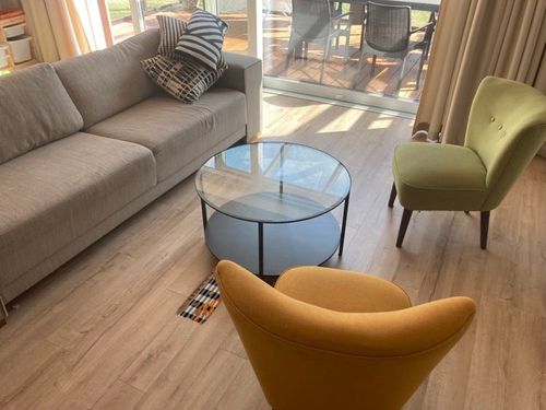 Eikunn Fall Kitchen Rugs and Mats Set of 2,Autumn Pumpkin Kitchen Mat for Floor, Buffalo Plaid Holiday Non-Slip Kitchen Sink Mats Home Decor Doormat+Runner Rug in Modern Living room with Grey Couch