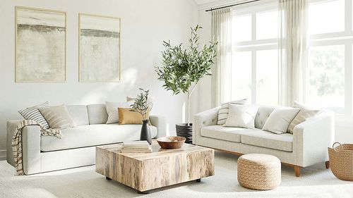 Eikunn Fall Kitchen Rugs and Mats Set of 2,Autumn Pumpkin Kitchen Mat for Floor, Buffalo Plaid Holiday Non-Slip Kitchen Sink Mats Home Decor Doormat+Runner Rug in White Living room with White Couch