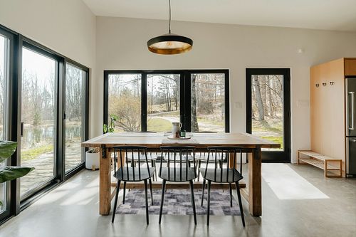 Area Rug Living Room Rugs: 3x5 Indoor Soft Low Shaggy Fluffy Pile Carpet Abstract Decor Large Washable for Bedroom Dining Room Under Kitchen Table Home Office - Gray/Ivory in Scandinavian Dining Room with Rectangular Table