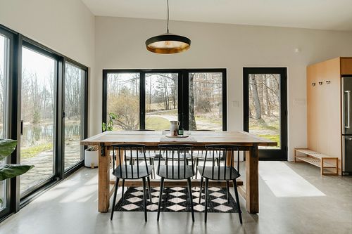 Lahome Moroccan Trellis Area Rug - 3x5 Washable Black Entry Rug Non Slip Living Room Mat, Distressed Lattice Soft Stain Resistance Indoor Throw Carpet for Front Door Foyer Bedroom Bathroom in Scandinavian Dining Room with Rectangular Table