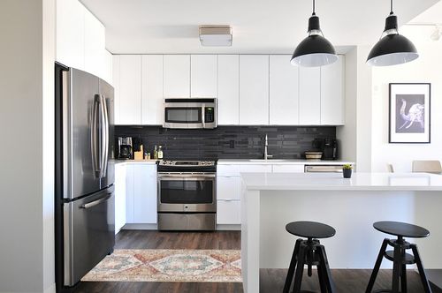 Lanffia Boho Rug Runner 2x8 Washable Vintage Distressed Hallway Runner Tribal Entry Throw Rug Non-Slip Low-Pile Indoor Accent Rug Runner for Front Entrance Kitchen Laundry,Yellow/Multi in White and Black Modern Kitchen