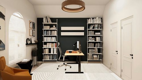 Abani Nuevo Collection Area Rug - Modern Arch Beige/Cream Pattern - 6'x9' - Easy to Clean - Durable for Kids & Pets - Non-Shedding - Medium Pile - Soft Feel - for Living Room, Bedroom & Office in White and Black Home Office