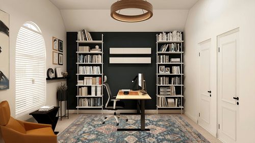 Loloi II Skye Collection SKY-10 SEA / RUST, Traditional 5'-0" x 7'-6" Area Rug in White and Black Home Office