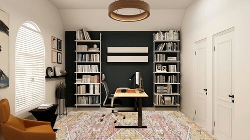 Loloi II Skye Collection SKY-04 GOLD / BLUSH, Traditional 9'-0" x 12'-0" Area Rug in White and Black Home Office