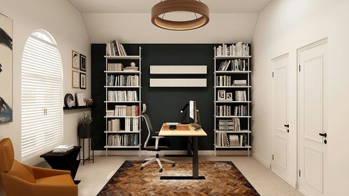 Sunshine Cowhides Cowhide Patchwork Area Rug Chevron Brindle Degrade Tricolor 4 x 6' in White and Black Home Office