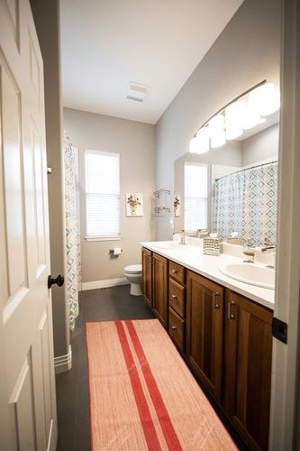 Chouhan Rugs Natural Jute Red Lined Rug Bohemian Rug Decor Rug Handwoven Rug Custom Rug Decorative Rug in Wooden and Grey Bathroom