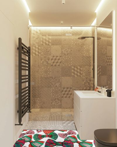 Christmas Bow Tie Runner Rugs for Hallway Kitchen, Red and Green Washable Area Rug Non-Shedding Kitchen Mat Entry Carpet for Living Dining Playroom Nursery Laundry Bedside in White Tiled Bathroom