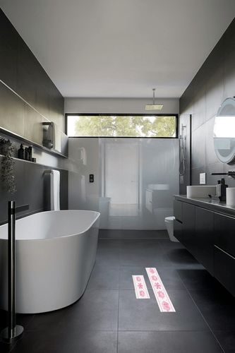 Kitchen Mat 2 Pieces, Christmas Pink Watercolor Snowflakes Kitchen Rugs and Mats Non Slip Runner Rug Washable Floor Mats for Kitchen Home 15.7" x 23.6" + 15.7" x 47.2" in Black Modern Bathroom