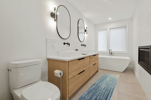 Nourison Passion Abstract Navy/Light Blue 2'2" x 7'6" Area -Rug, Easy -Cleaning, Non Shedding, Bed Room, Living Room, Dining Room, Kitchen (2x8) in Scandinavian Neutral bathroom