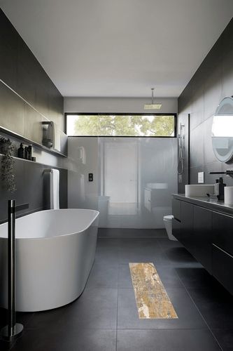 SAFAVIEH Monaco Collection 9' x 12' Green Turquoise MNC219X Modern Abstract Non-Shedding Living Room Bedroom Dining Home Office Area Rug in Black Modern Bathroom