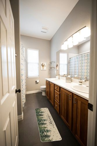 Artoid Mode Pine Trees Snowflakes Merry Christmas Doormat, Winter Home Decor Low-Profile Switch Rug Door Mat Floor Mat for Indoor Outdoor 17x47 Inch in Wooden and Grey Bathroom