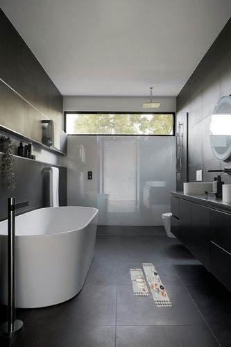 Artoid Mode Buffalo Plaid Pumpkin Truck Leaves Fall Kitchen Mats Set of 2, Home Decor Low-Profile Kitchen Rugs for Floor - 17x29 and 17x47 Inch in Black Modern Bathroom