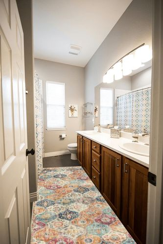 Lahome Moroccan Hallway Runner Rug - 2'5''x8' Ultra-Thin Vintage Washable Rug Runner Oriental Rug Non-Slip Kitchen Runner Indoor Throw Carpet for Entryway Bedroom Laundry Room(2'5''x8',Cream) in Wooden and Grey Bathroom