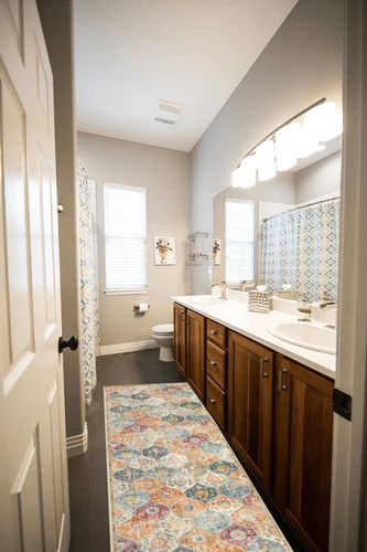 Lahome Moroccan Kitchen Runner Rug - 2x7 Runner Rugs with Rubber Backing Non Slip Vintage Washable Rug Runner Ultra-Thin Throw Carpet Runners for Hallways Bedroom Laundry Room(2'x7', Cream/Multi) in Wooden and Grey Bathroom