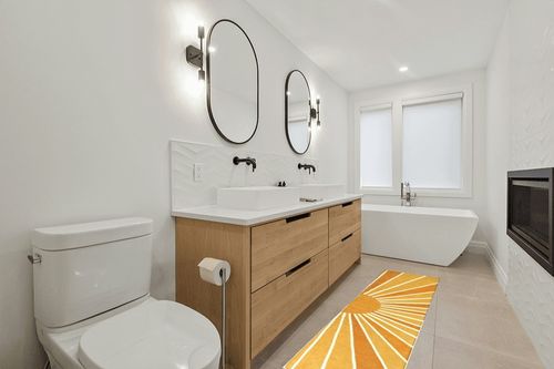 Lahome Boho Runners Rug for Hallway - 2x8 Non-Slip Washable Kitchen Runner Rug Low-Pile Soft Throw Entryway Rug Runner Rainbow Sun Print Abstract Carpet Runner for Laundry Room Bathroom Living Room in Scandinavian Neutral bathroom