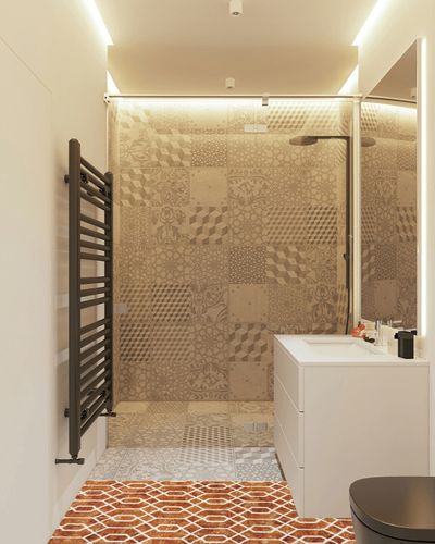 Lahome Carpet Runner Geometric Washable Runner Rug, 2x6 Kitchen Runner with Rubber Backing Distressed Trellis Entry Rug, Geometric Soft Low Pile Fall Rug Runners for Hallways Fall Decor in White Tiled Bathroom