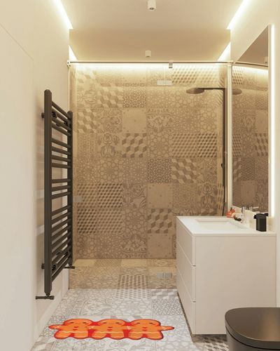 Tinideya Christmas Welcome Mat Decorative Xmas Rugs Doormat Nonslip Winter Christmas Kitchen Bathroom Rugs for Indoor Home Decoration (Gingerbread Man) in White Tiled Bathroom