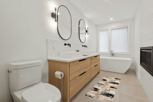 Lahome Modern Geometric Runner Rug, 2x6 ft Washable Kitchen Runner Rugs Non Slip, Soft Low Profile Carpet Runner for Hallway Entryway, Farmhouse Bedside Living Room Throw Rug, Beige in Scandinavian Neutral bathroom