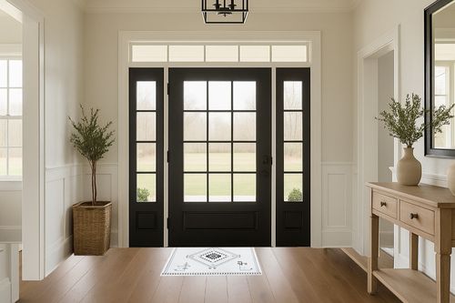 Lahome Washable Aztec Area Rug in White Transitional Foyer