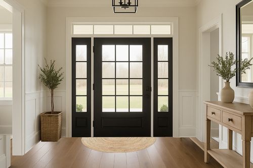 nuLOOM Rigo Hand Woven Farmhouse Jute Area Rug, 5' Round, Natural in White Transitional Foyer