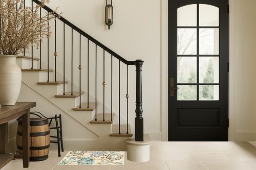 Beeiva Floral Small Entryway Area Rug, 2x3 Beige Washable Kitchen Rug Non Slip Front Door Rug Indoor Entrance, Modern Plant Doormat Non-Shedding Throw Entry Rugs for Inside House Bedroom Bathroom in Foyer with Stairs