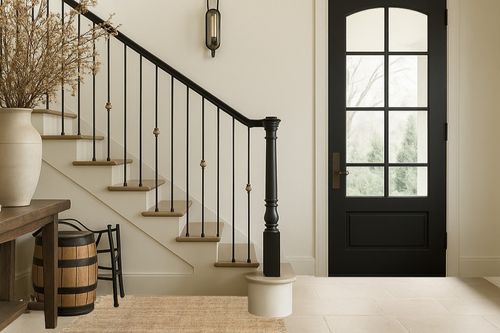 ‎Natural ‎Farmhouse  ‎Kitchen, Bedroom, Living Room, Hallway, Dining Room ‎Area Rug in Foyer with Stairs
