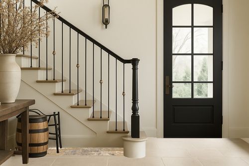 SAFAVIEH Monaco Collection 9' x 12' Green Turquoise MNC219X Modern Abstract Non-Shedding Living Room Bedroom Dining Home Office Area Rug in Foyer with Stairs