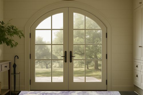 Addison Rugs Indoor/Outdoor Accord AAC36 Purple Washable 8' x 8' Round Rug in White Farmhouse Traditional Foyer