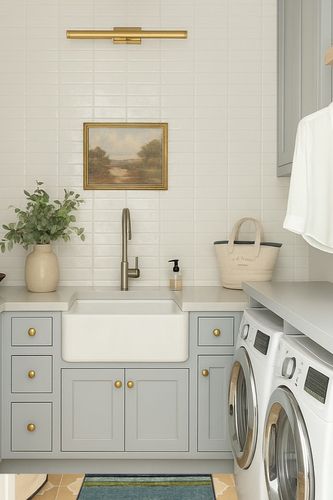 ‎Contemporary ‎Stain Resistant, Fade resistant, Durable, Washable Rug in Blue Laundry Room