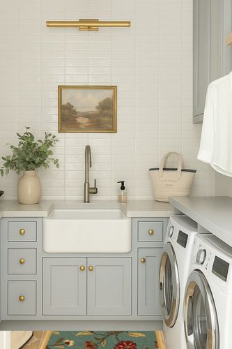 ‎Floral Seafoam ‎Contemporary ‎Non Slip ‎Laundry Room, Bathroom, Kitchen, Living Room, Hallway ‎Runner in Blue Laundry Room