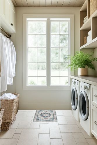 Madane Washable Runner Rug - 2x6 Rug Runners for Hallways 6 Feet Non Slip Vintage Kitchen Runner Rug Ultra-Thin Bathroom Runner Rugs Carpet Laundry Room Bedroom (2x6ft, Blue) in Natural Laundry Room