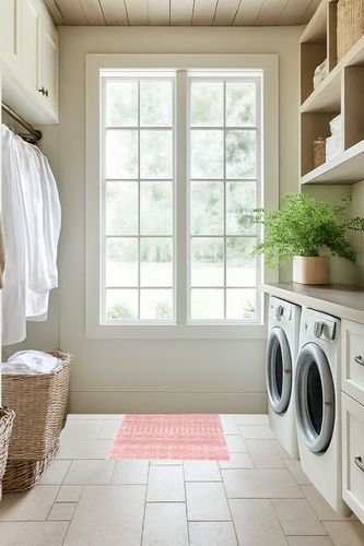 nuLOOM Moroccan Blythe Runner Rug, 2' 6" x 6', Pink in Natural Laundry Room