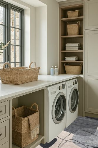 nuLOOM Rylee Abstract Machine Washable Indoor/Outdoor Area Rug, 5x8, Grey in Sage Green Laundry Room