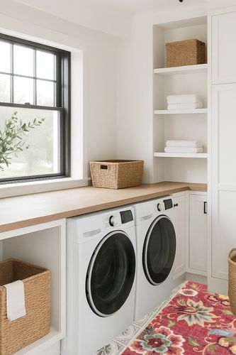 Beeiva Kitchen Runner Rug Non Slip, 2x5 Red Floral Laundry Room Rug, Modern Small Bedside Porch Rug Machine Washable Rug for Entryway Bedroom Kitchen Floor Mats for in Front of Sink in Traditional Laundry Room