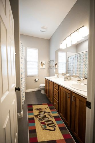 Ottomanson Machine Washable Checkered Border Laundry Room Rug Non-Slip Rubberback 2x5 Laundry Runner Rug for Laundry Room, Bathroom, Washroom, 20" x 59", Multicolor in Wooden and Grey Bathroom