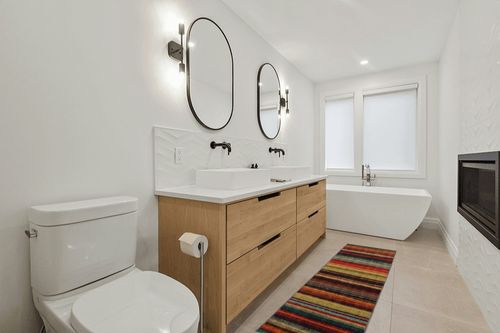 Mohawk Home Boho Stripe 2' x 8' Area Rug - Multicolor - Perfect for Living Room, Dining Room, Office in Scandinavian Neutral bathroom