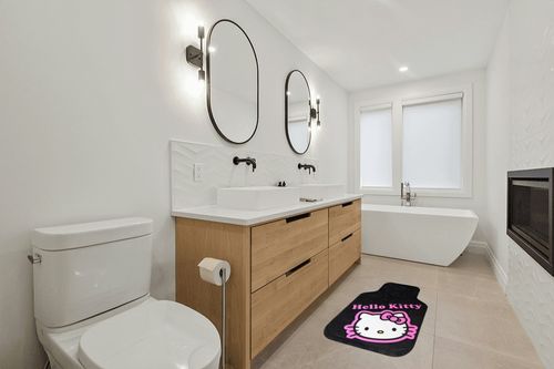 Plasticolor 001502R01 Sanrio Hello Kitty Collage Universal Fit Car Truck SUV Front Floor Mats Pair in Scandinavian Neutral bathroom