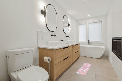 Christmas 1 Piece Kitchen Runner Rug Non Skid Washable, Pink Santa Christmas Tree Winter Snowflake Durable Welcome Mat Low Profile Absorbent Doormat for Kitchen, Living Room, Entryway, 15.7"W x 47.2"L in Scandinavian Neutral bathroom